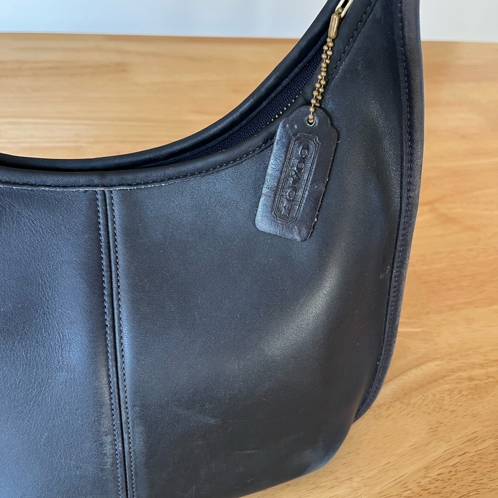 Coach Vintage Ergo Pocket Zip Bag Glovetanned Leather 9033 Black - Picture 4 of 12